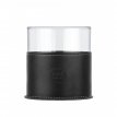 VISKI02 - BLACK Leather 2-Piece Whiskey Glass