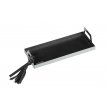 ST09 - Mini rectangular BLACK steel tray with tufted leather cover
