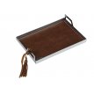 (ST04) - TABA Steel Tray with tufted leather cover