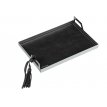(ST05) - BLACK Steel Tray with tufted leather cov