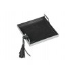 ST07 - BLACK steel tray with tufted leather cover
