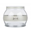 FS03-STONE BEJ Leather Glass Fan Candlestick