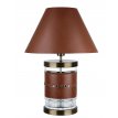 ABJ01- TABA deri aksesuarlı bronz metal abajur