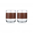 (BDK01) - TABA Leather 2-Piece Glass Cup