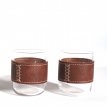 (BDK01) - TABA Leather 2-Piece Glass Cup