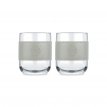 (BDK4) - STONE BEİGE Leather 2-Piece Glass Cup