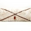  PEL04 - BEJ plush / leather banded pillowcase