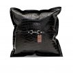 KROK02- crocodile BLACK - Pillowcase with leather band
