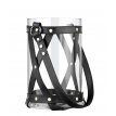 FENER02-Black Genuine leather glass lantern