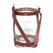 FENER01-TABA Genuine leather glass lantern