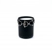 MUM09- White Jasmine candle / BLACK leather band