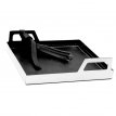 ST07 - BLACK steel tray with tufted leather cover