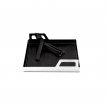 ST07 - BLACK steel tray with tufted leather cover