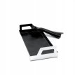 ST09 - Mini rectangular BLACK steel tray with tufted leather cover