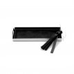 ST09 - Mini rectangular BLACK steel tray with tufted leather cover