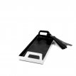 ST09 - Mini rectangular BLACK steel tray with tufted leather cover