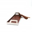 ST08 - Mini rectangular TABA steel tray with tufted leather cover