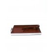 (ST04) - TABA Steel Tray with tufted leather cover
