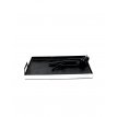 (ST05) - BLACK Steel Tray with tufted leather cov