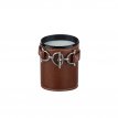 MUM08 - White Jasmine candle / tan leather band