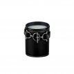 MUM09- White Jasmine candle / BLACK leather band