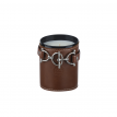 (MUM01) - White Jasmine candle / tan leather