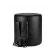 PTUF02 - BLACK Fringed PUF