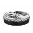 (PURO02) BLACK leather banded cigar ashtray