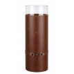 VZ04- Taba leather-bodied glass vase