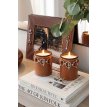 (MUM01) - White Jasmine candle / tan leather