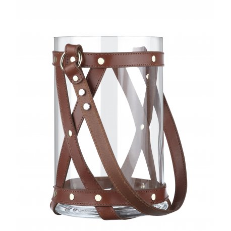 FENER01-TABA Genuine leather glass lantern