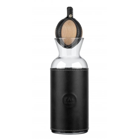 CS02- BLACK leather Glass Jug 