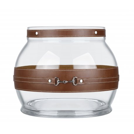 FS01-TABA Leather Fanus Glass Candlestick