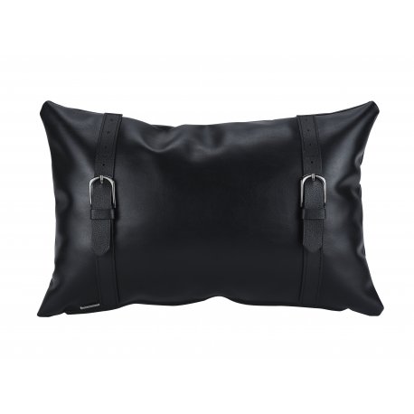 KY02 - BLACK Leather Double Belt Pillowcase