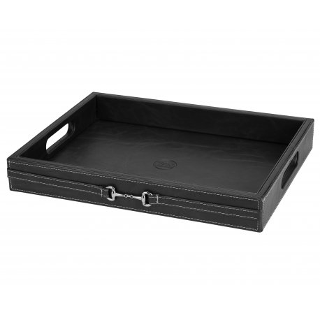 DETEP02 - BLACK Leather Quadrangular Tray