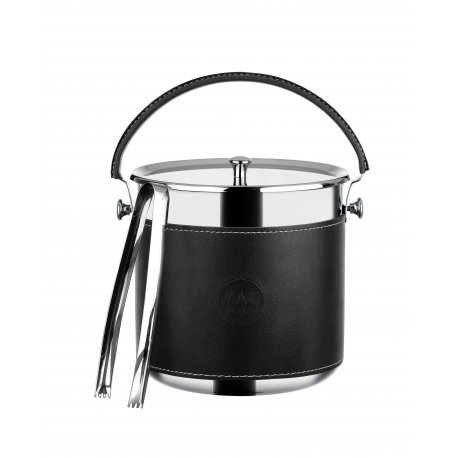 (BKV07) - BLACK Leather Body Ice Bucket
