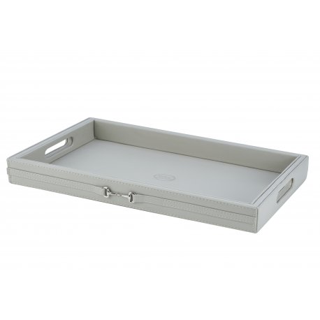 DETEP03-3- STONE BEİGE LEATHER LARGE TRAY