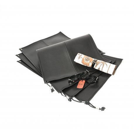 AS02 - BLACK Leather Quadrilateral 4 Servers